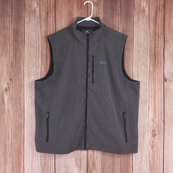 Vineyard Vines Other - Vineyard Vines Mens Size XXL Mountain Sweater Fleece Vest Full Zip Gray 1K005096